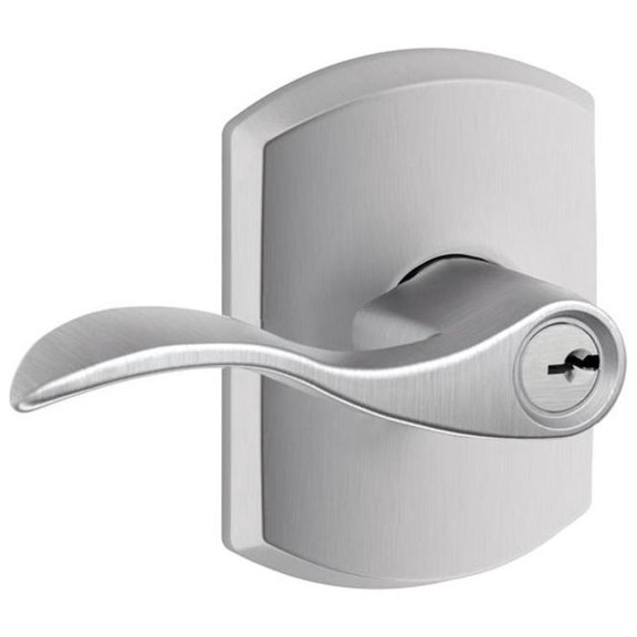 Schlage F51-Acc-Grw Accent Single Cylinder Keyed Entry Door Lever Set - Chrome