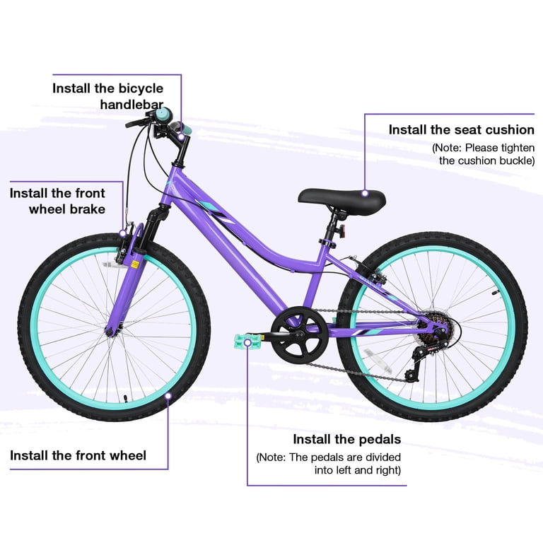 Hykolity 24" Kids Mountain Bike, 7-Speed, Purple photo 5