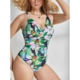 thumbnail image 4 of Charmo Womens Plus Size Printed One Piece Swimsuits Tummy Control Bathing Suits Wrapped V Neck Swimwear, 4 of 6