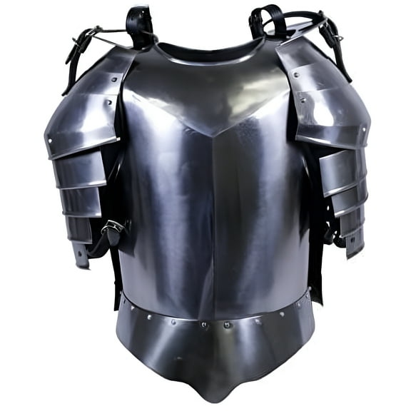 Medieval Times Shoulder Guard Steel Breastplate One Size Fits Most Silver