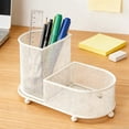 thumbnail image 5 of Yhmxh Metal Mesh Desk Organizer with 2/3 Compartments, Mesh Desk Multifunctional Organizer, Pen Holder & Storage Caddy for Office, Home, Stationery & Makeup, Desk Accessories, 5 of 6