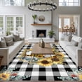 thumbnail image 4 of Sunflower 5'x8' Area Rug for Living Room, Gnomes Black White Checkered Farmhouse Washable Non-Slip Rugs for Bedroom Nursery Dining Room, StainResistant Low-Pile Kitchen Carpet Large Entryway Rugs, 4 of 9