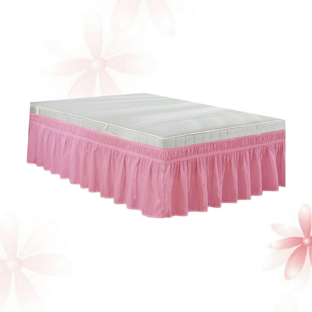RUNROTOO 1Pcs Jupe de Lit de Bébé en Polyester Rose pour Décoration de Lit Simple et Élégante