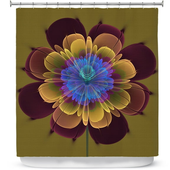 Shower Curtains 70" x 93" from DiaNoche Designs by Pam Amos - Ghost Flower Red Olive