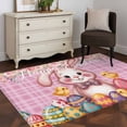 thumbnail image 3 of Hallway Runner Rugs 2.7x5 Ft, Pink Easter Bunny Non Slip Area Rugs for Kitchen Bedroom Entryway, Spring Easter Eggs Chicken Floral Plaid Washable Carpet Runner Rug Floor Mats for Bedroom Home Decor, 3 of 8