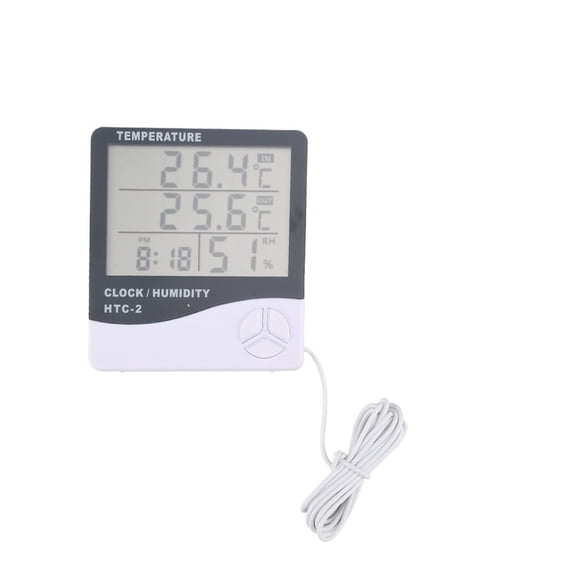 LCD Digital Temperature -2 Home Indoor Outdoor Hygrometer Thermometer Weather Station with Clock ,Simple Operation