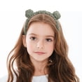 thumbnail image 2 of WHEANG Cute Animal Bear Ear Headbands for Women Trendy Soft Plush Bear Ears Non Slip Headbands Party Hair Accessories for Women Daily Makeup Shower Photo Prop Green, 2 of 4