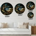 thumbnail image 4 of Designart 'Brown Blue Fractal Flower in Black ' Modern wall clock, 4 of 4