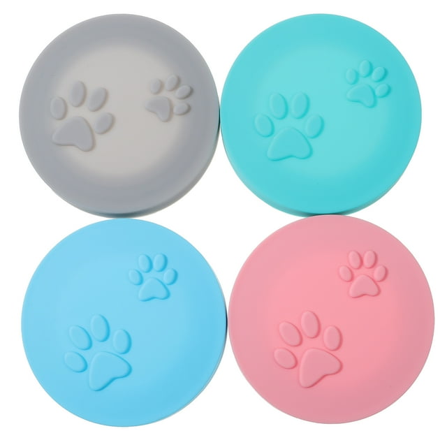 MasteelfCA 4 Pcs Couvercles de Boîte de Nourriture pour Chat en Silicone Petits Couvercles de Boîte de Nourriture pour Animaux pour Récipient de Nourriture Humide