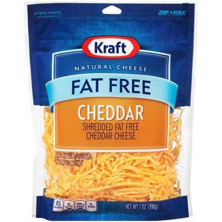 Kraft Shredded Fat Free Cheddar Cheese, 7 oz - Walmart.com