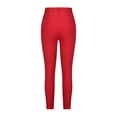 thumbnail image 4 of Odeerbi Clearance Pants for Women Full Length Pants Elastic Pants Middle Waist Cotton Bottomed Multicolor Slim Fit Temperament Zipper Pants Red Refer to Size Chart In Description, 4 of 9