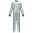 thumbnail image 7 of Haitryli Women's Galaxy Astronaut Metallic Jumpsuit Spacewoman Costume Bodysuit Catsuit Clubwear Silver 4XL, 7 of 7