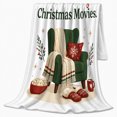 thumbnail image 2 of Christmas Movie Chair with Snacks, Cheerful Holiday Style for Movie Lovers, Cozy Theater Night Quote and Christmas Gift, Cozy Flannel Blanket for Family Room and Bedroom, Home Decor, 2 of 9