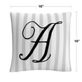 thumbnail image 2 of Gray Striped Ornate Letter Script A By Abc 16 X 16 Decorative Throw Pillow, 2 of 5