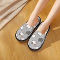thumbnail image 4 of House Slippers for Women Men - Elegant Cartoon Cute Cat Face Lightweight House Shoes Fuzzy Slippers, Soft Slip-On Cozy House Slippers for Woman Indoor Outdoor, 4 of 7