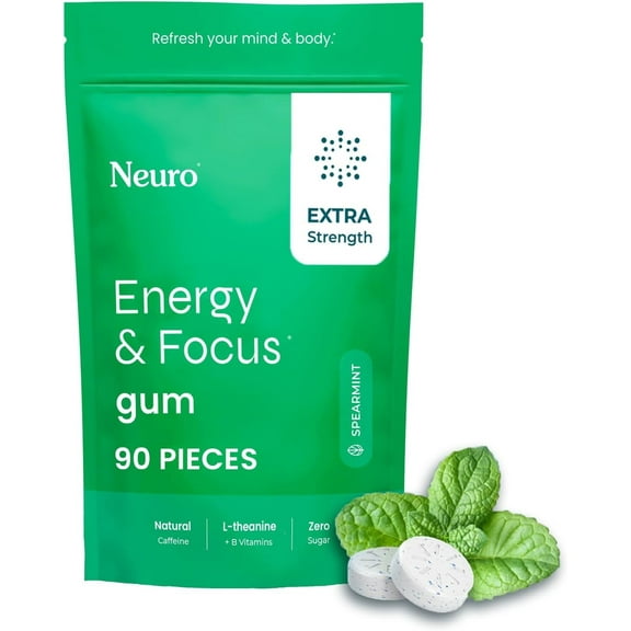 Neuro Extra Strength Gum Spearmint Energy & Focus 90 Each