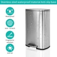 thumbnail image 5 of Dkelincs 13 Gallon Kitchen Trash Can with Lid Step Garbage Bin Stainless Steel Waste Bin for Home Office, Silver, 5 of 7