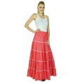 thumbnail image 4 of Bimba Jupe Longue Évasée en Coton pour Femmes Boho Maxi Bas Taille Élastique Vêtements, 4 of 7