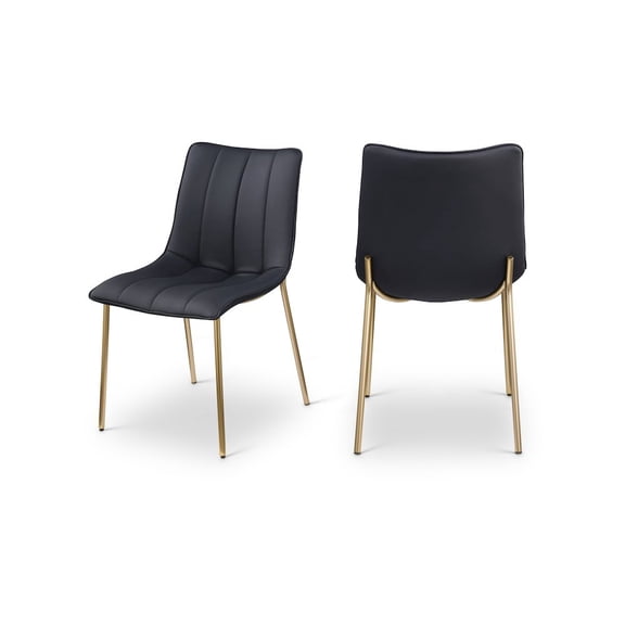 Meridian Furniture Isla Black Vegan Leather Dining Chair (Set of 2)