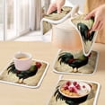 thumbnail image 5 of Retro Rooster Pot Holders for Kitchen Heatproof Potholder, 2 Pack Farmhouse Vintage Animal Watercolor Hot Pads Multipurpose Oven Pads Cloth Potholders Trivet for Cooking and Baking, 5 of 8