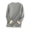 thumbnail image 2 of Lmnyox Winter Thermal Shirts for Women Sherpa Fleece Lined Long Sleeve Crew Neck Tops Thick Warm Pullover Tee, 2 of 3