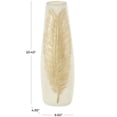thumbnail image 3 of DecMode 20" Leaf Cream Polystone Vase with Gold Leaf Relief, 3 of 9