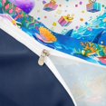 thumbnail image 4 of Castle Fairy Watercolor Birthday Shark Art Twin Duvet Cover,Confetti Gift Coral Party Print Twin Bedding,Purple Cyan,Navy Blue Reversible,2pcs,No Comforter,1 Duvet Cover and 1 Pillowcase, 4 of 6