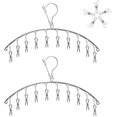 thumbnail image 1 of Colgador de ropa Perchero de acero inoxidable Perchero de calcetín Perchero de secado con 10 clips para pañales de tela, sujetadores, toallas, ropa interior, bufanda, guantes (2 piezas), 1 of 5