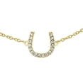 thumbnail image 2 of Bling Jewelry Womens Danity Pave CZ Lucky Charm Horseshoe Anklet Ankle Bracelet Gold Plated Sterling Silver Adjustable, 2 of 5