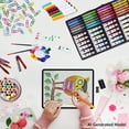 thumbnail image 4 of KINSPORY 139 pack Deluxe Portable Double Layers Wooden Coloring Drawing Kit with Sketch Pads, Art Set Gift for Artist Adults Beginners Kids (Brown), 4 of 6