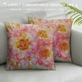 thumbnail image 3 of COMIO  Throw Pillow Case Peach Peony Square Cushion Cover Standard Pillowcase for Men Women Home Decorative Sofa Armchair Bedroom Livingroom, 3 of 5