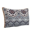 thumbnail image 3 of Damask Print King Quilt Set with Embroidered Pillows,Indigo Blue and Orange - Saltoro Sherpi, 3 of 5