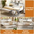 thumbnail image 4 of Homieasy Twin Size Daybed with Trundle, Daybed with Charging Station & Storage Headboard, Heavy Duty Metal Sofa Bed Frame with Pop-up Trundle for Living Room, Bedroom and Guest Room,White, 4 of 8