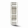 thumbnail image 3 of Titanium Men's Matte Brushed Finish and 925 Sterling Silver-Inlay 7mm Wedding Band Ring Size 12.5, 3 of 7