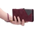 thumbnail image 4 of Wallet Case for Samsung Galaxy S21 5G, Vintage Premium PU Leather Cover Flip Case with Card Slots Magnetic Closure Zipper Pocket Kickstand Handbag with Hand Strap - Wine Red, 4 of 16