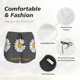 thumbnail image 4 of Balery Keep Life Simple Daisy Flower Pantalones cortos deportivos para mujer con forro y dos bolsillos, elásticos, para entrenamiento, gimnasio, yoga-Large, 4 of 7
