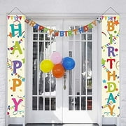 partyGO Colorful Happy Birthday Porch Sign, Banner Decorations for Colorful Birthday Party Supplies