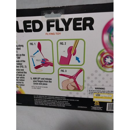Big Time Toys LED Flyer Flying Toy 2 Launchers Battery Included Plastic