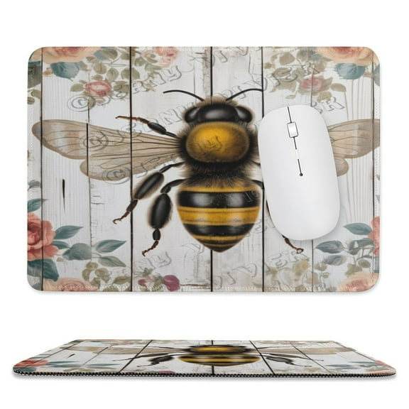 Bee & Flower And Blue Butterfly Mouse Pad - Studio Series, Computer Mouse Mat with Anti-slip Rubber Base, Easy Gliding, Portable, Mouse Pads for Computers Laptop Mouse 8"x10"