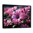 thumbnail image 2 of Designart "Vibrant Blooms in Black Flowers" Floral Floater Framed Wall Art Living Room, 2 of 7