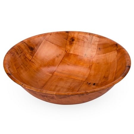 Tablecraft Wood Bowls - Round Woven Wood Snack / Salad Bowl - 10