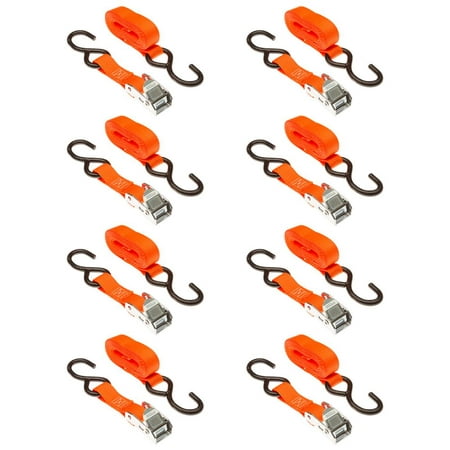

8-Pack of 1 x 6 Cam Buckle Straps with S-Hooks