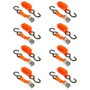 8-Pack of 1" x 6' Cam Buckle Straps with S-Hooks