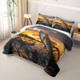 thumbnail image 3 of Erosebridal Pike Fish Print Boys Girls Twin Quilt Set, Rustic Cabin Twin Coverlet Set, Black Orange, 2-Piece, 3 of 7