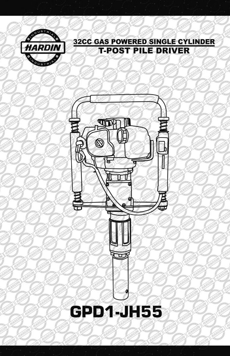 Hardin GPD1-JH60 Gas Powered T-Post Driver Fence Post Driver Jack Hammer Pickett