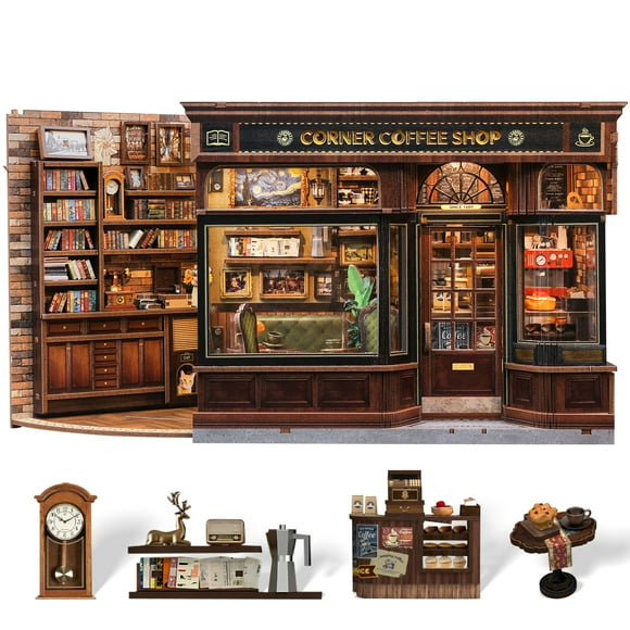 CUTEBEE Book Nook Kit - DIY Miniature House Dollhouse Kit for Adults and Teens, Booknook Tiny Japanese House Bookshelf Decor 3D Wooden Puzzle, G