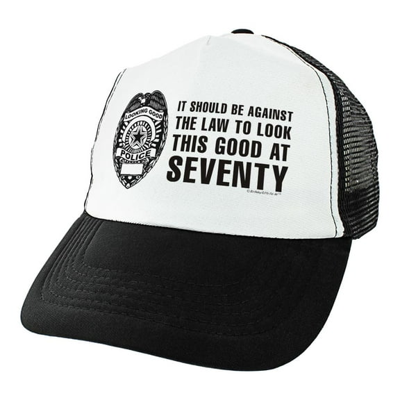 ThisWear 70th Bday Gifts Against The Law to Look This Good At Seventy Turning 70 Birthday Party Trucker Hat