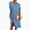 Blue, variant on Jinhomg Summer Cotton Linen Dress for Ladies Womens Casual Solid Midi Dress Comfy Half Sleeve V-Neck T-Shirt Dress Fashion Boho Dress Orange XXL