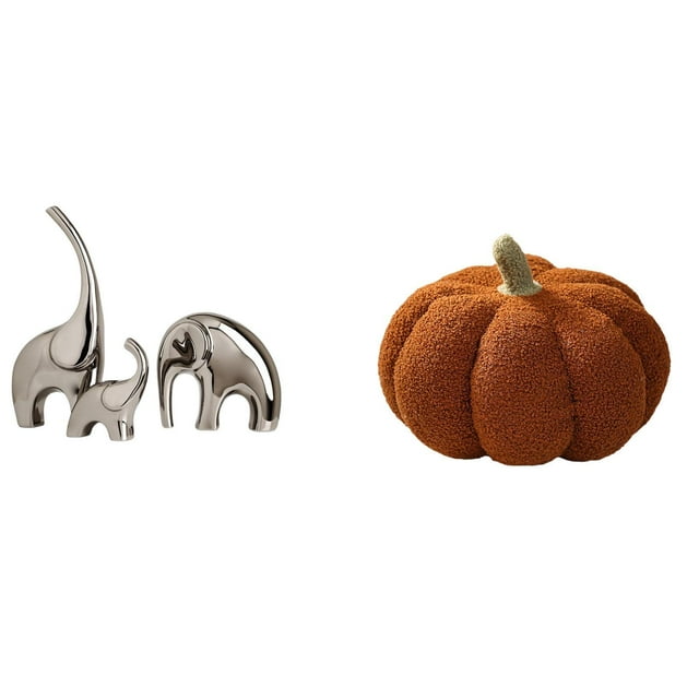 Estatua de elefante,Estatuas de elefantes de cerámica,figuras de elefantes,decoración,Almohadas de calabaza de Halloween,Almohadas de calabaza de Halloween Decoración del hogar Suave,Cojines