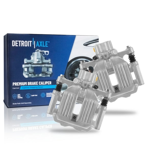 Detroit Axle - 2pc Rear Brake Calipers for 2005-2012 RL Disc Brake Calipers with Brackets 2006 2007 2008 2009 2010 2011 Replacement Brake Calipers Assembly